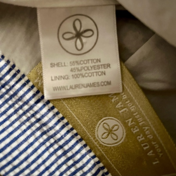 🍃NWOT Lauren James Birdie Stripe Ruffle Seersucker Front Shorts SZ:M - Picture 9 of 11